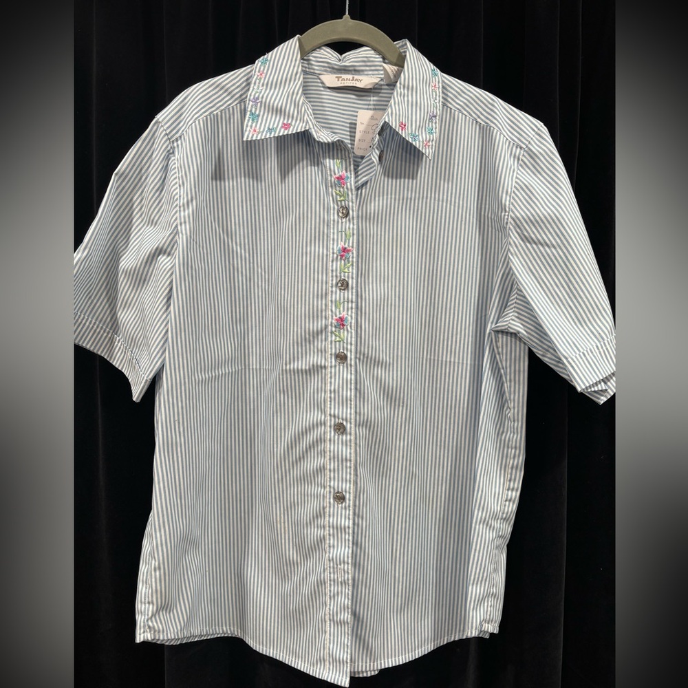 TanJay Button Up Short Sleeve Top
